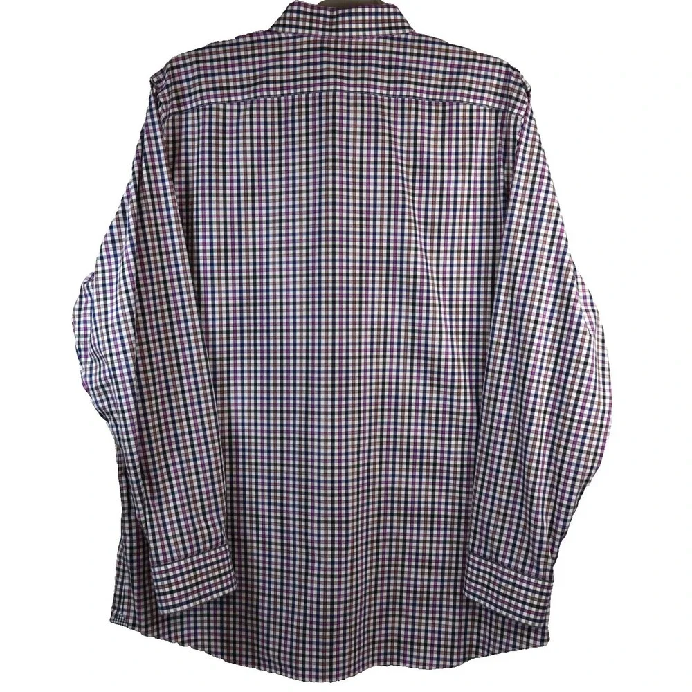 Banana Republic Shirt Men's Size XL Regular Fit Non-Iron Long Sleeve Muli Plaid